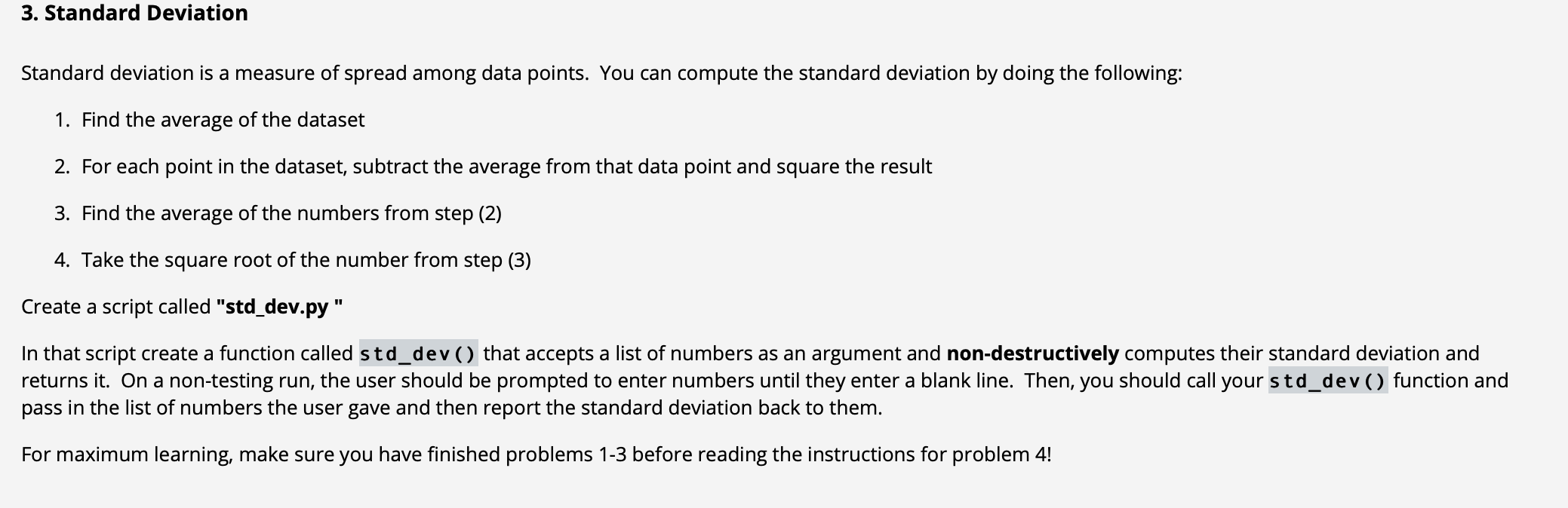 standard deviation with 3 data points