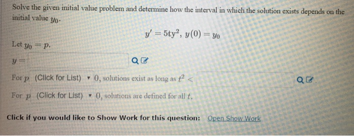 Solved Solve The Given Initial Value Problem And Determine Chegg