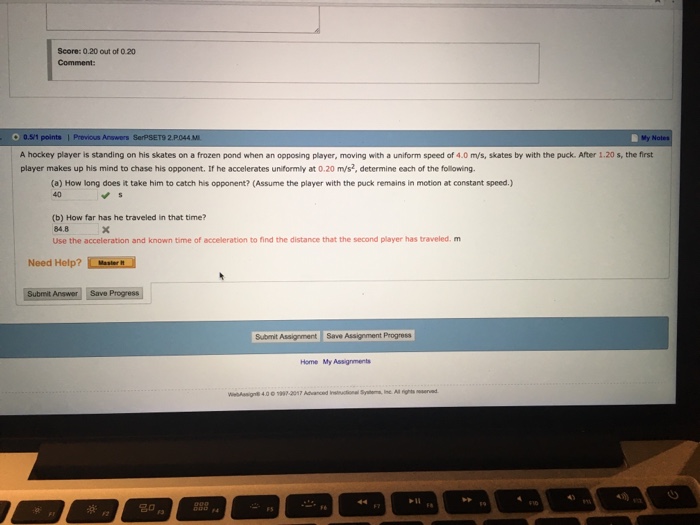 Solved A hockey player is standing on his skates on a frozen
