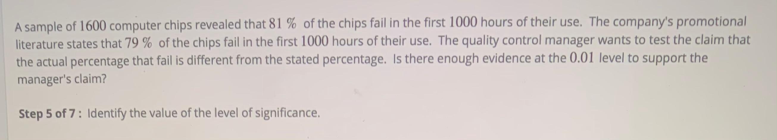 Solved A sample of 1600 computer chips revealed that 81 % of | Chegg.com