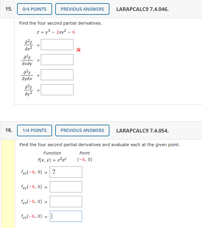 Solved Find The Four Second Partial Derivatives And Evaluate | Chegg.com