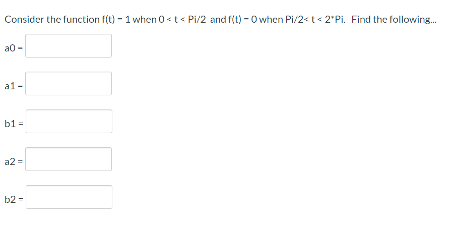 Solved Consider the function f(t) = 1 when 0 | Chegg.com