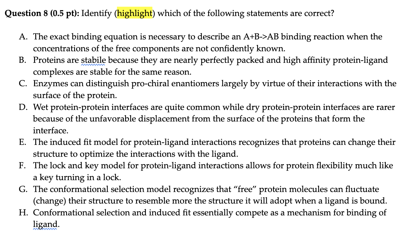 Solved 2uestion 8(0.5pt) : Identify (highlight) which of the | Chegg.com