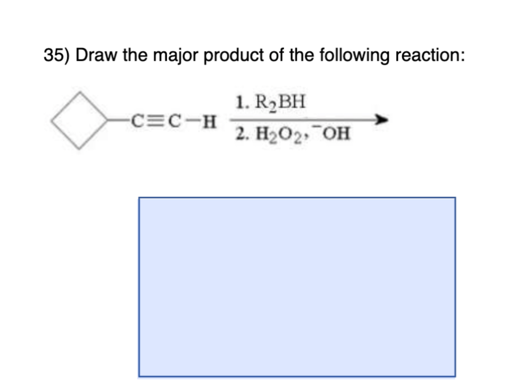 Solved Draw the major product of the following reaction: | Chegg.com