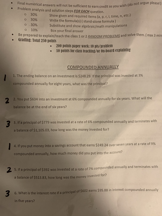 Solved Final numerical answers will not be sufficient to | Chegg.com