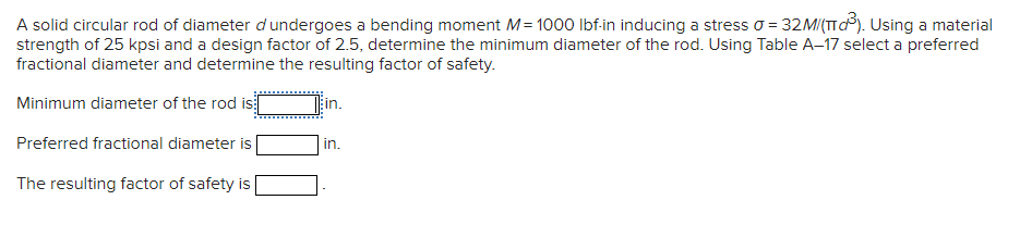 Solved A solid circular rod of diameter d undergoes a | Chegg.com