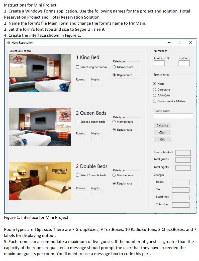 Instructions for Mini Project: 1. Create a Windows | Chegg.com