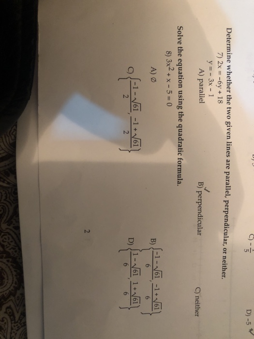 Solved Determine Whether The Two Given Lines Are Parallel, | Chegg.com