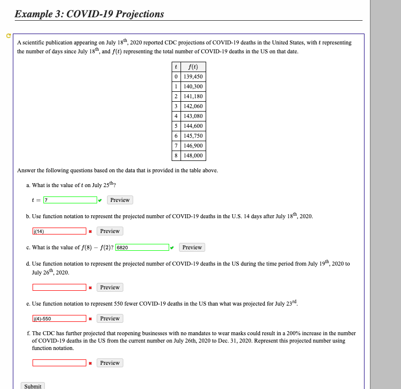 Solved Example 3 COVID 19 Projections A Scientific Chegg