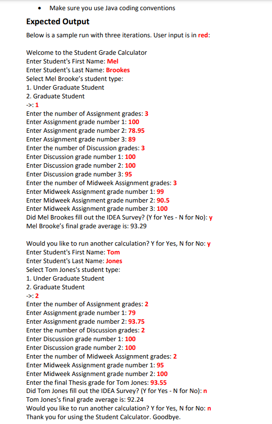 Solved Student Grade Calculator Using Polymorphism | Chegg.com
