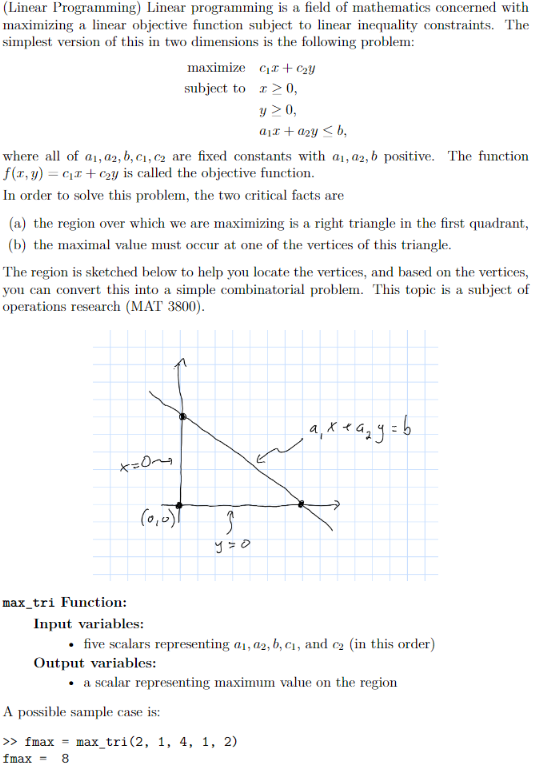 Solved Linear Programming Linear Programming Is A Field Of