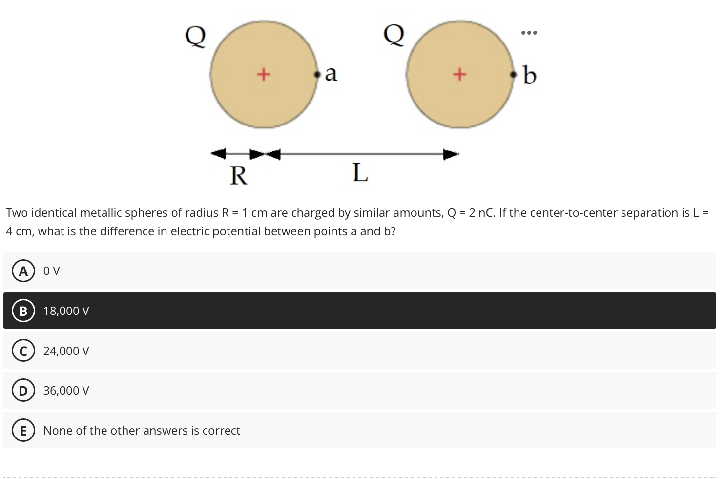 Solved Two identical metallic spheres of radius R=1 cm are | Chegg.com