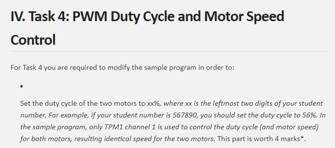 Four different duty cycles to control speed