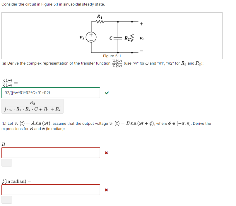 Solved Consider the circuit in Figure 5.1 in sinusoidal | Chegg.com