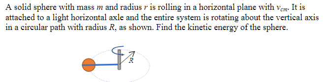 Solved A solid sphere with mass m and radius r is rolling in | Chegg.com