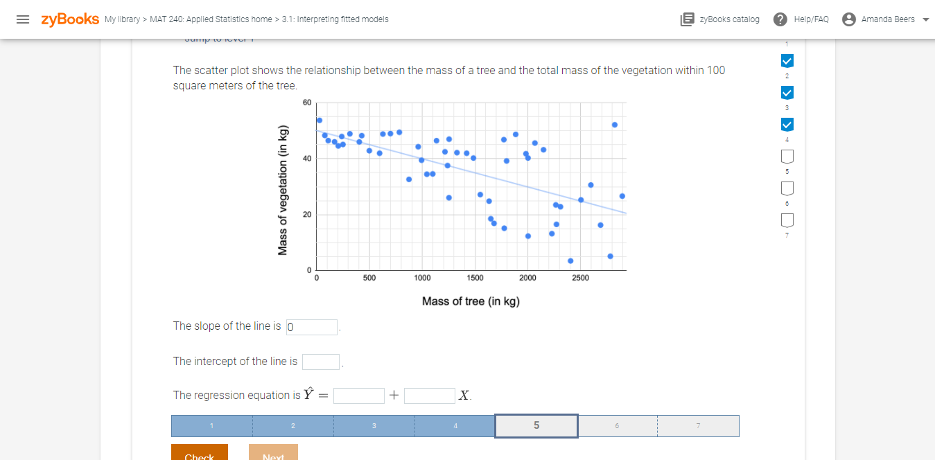 Solved = zyBooks My library > MAT 240 Applied Statistics