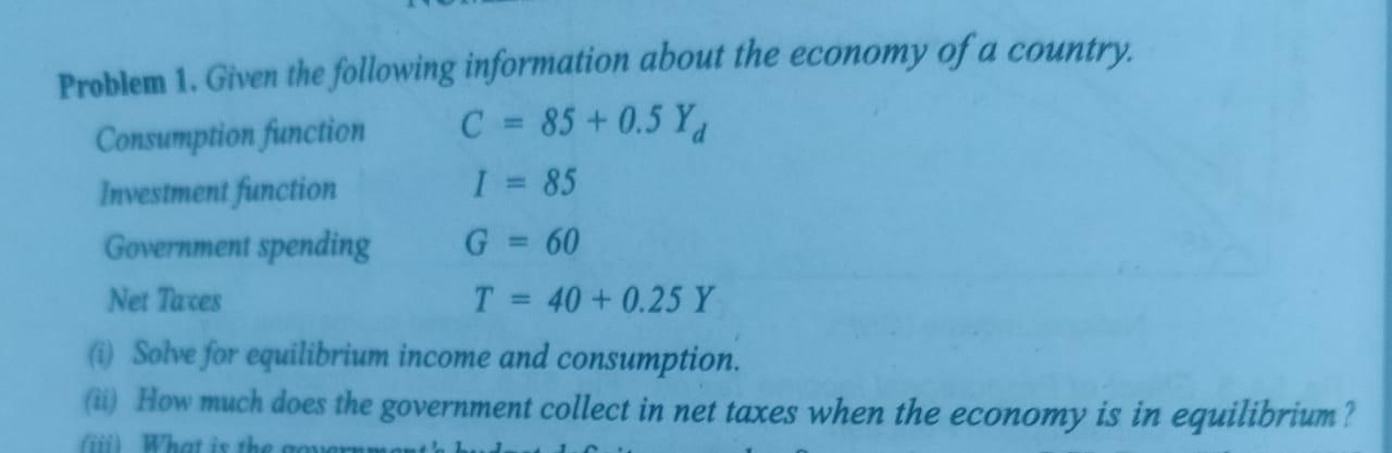 Solved Problem 1. Given the following information about the | Chegg.com