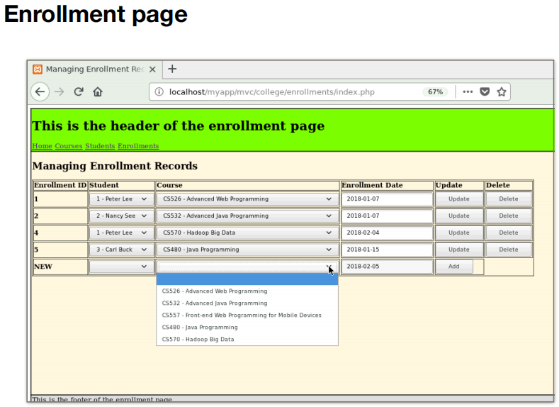 Requirements: Based on CSS Layouts, MySQL with PDO | Chegg.com