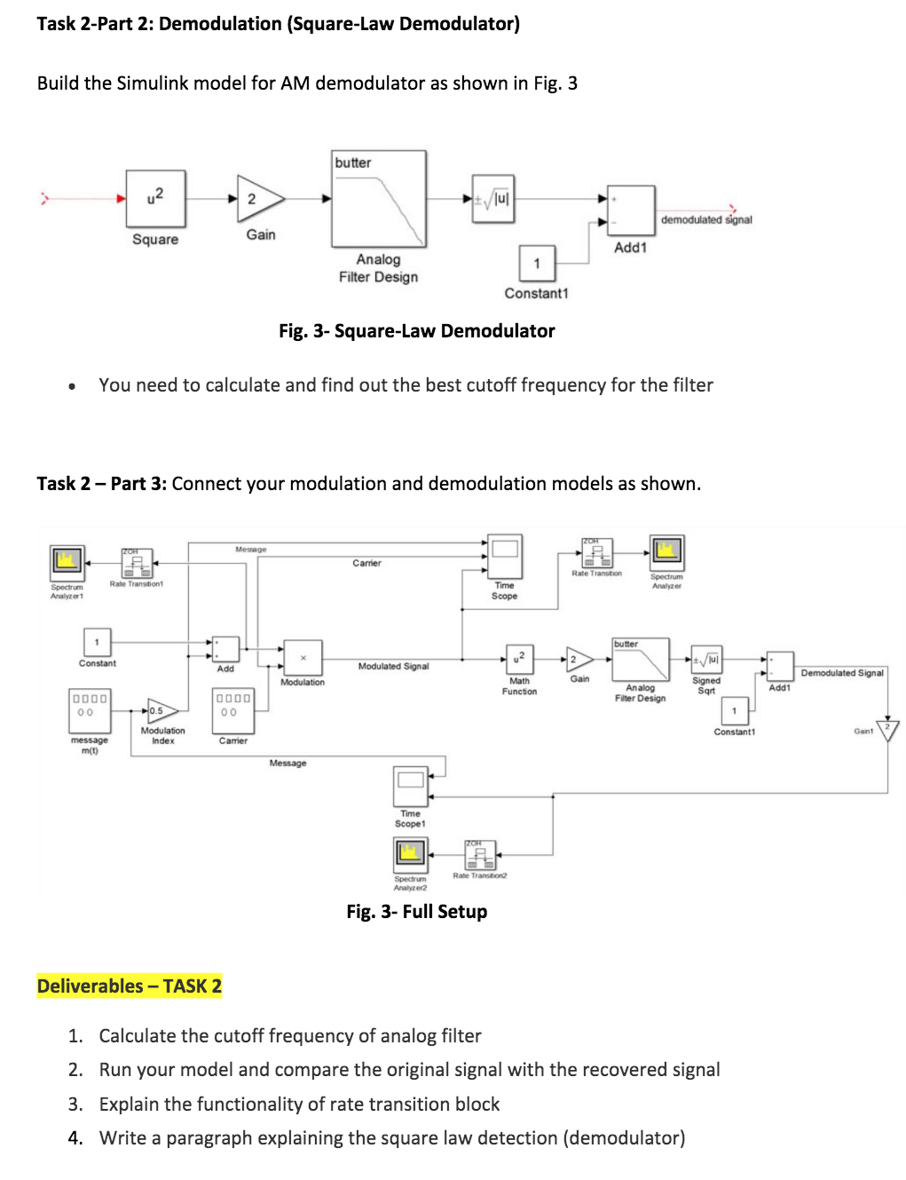 TASK 2: Build the Simulink model for AM modulator as | Chegg.com