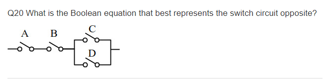Solved Q20 What is the Boolean equation that best represents | Chegg.com