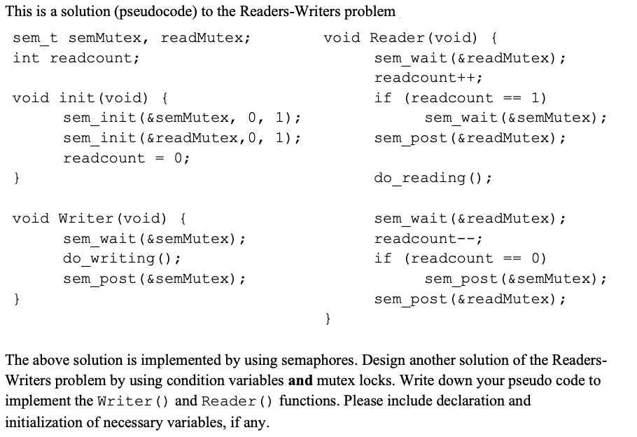 Solved This is a solution (pseudocode) to the | Chegg.com