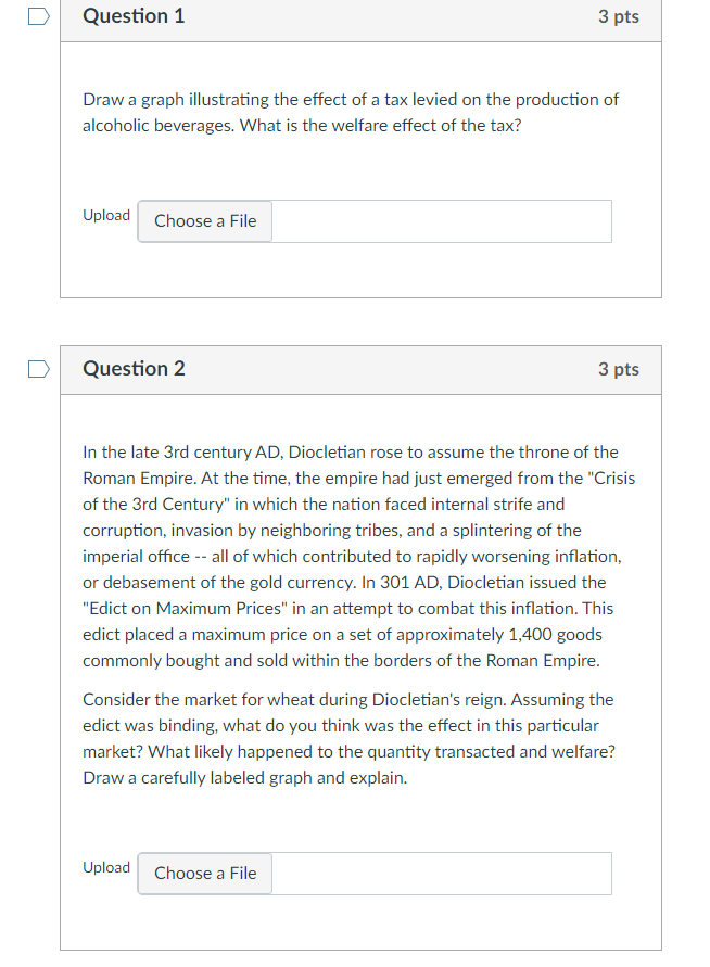 Solved Question 1 3 pts Draw a graph illustrating the effect | Chegg.com