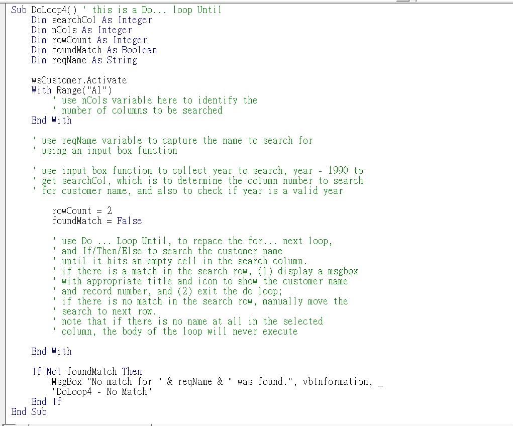 Solved Search with a Do While… Loop Search the selected | Chegg.com