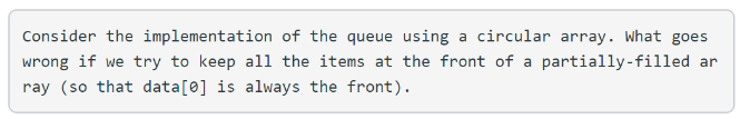 Solved Consider the implementation of the queue using a | Chegg.com