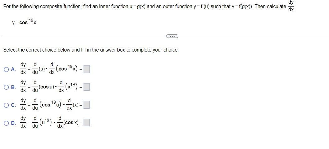 Solved For The Following Composite Function, Find An Inner | Chegg.com