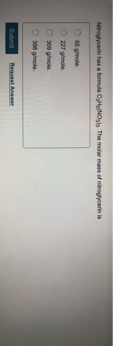 what is the molar mass of nitroglycerin c3h5(no3)3