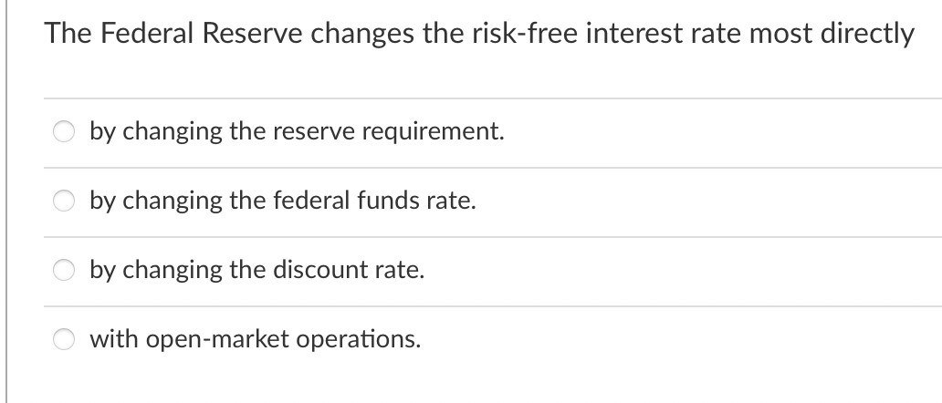 Solved The Federal Reserve Changes The Risk-free Interest | Chegg.com