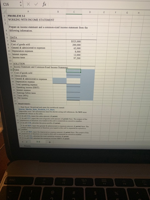 Solved PROBLEM 3-2 WORKING WITH INCOME STATEMENT Prepare an | Chegg.com