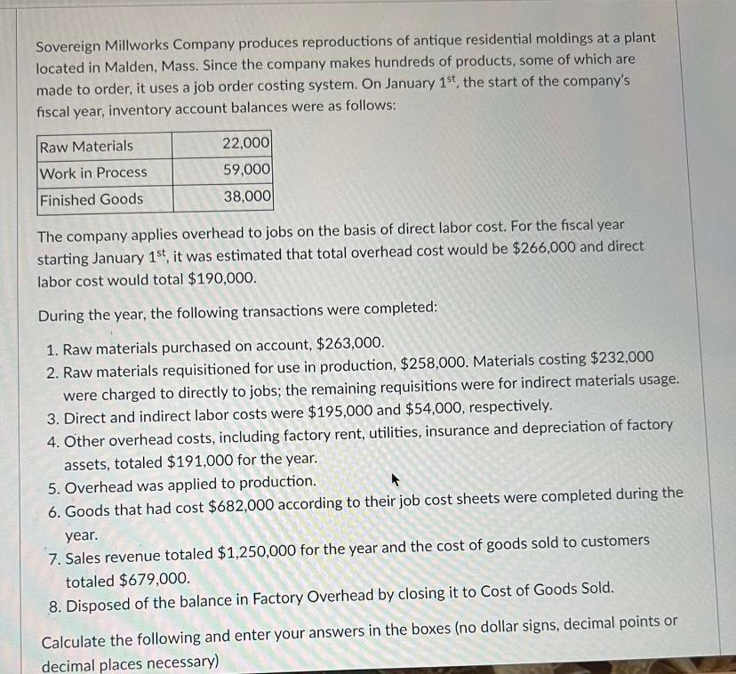 Sovereign Millworks Company produces reproductions of