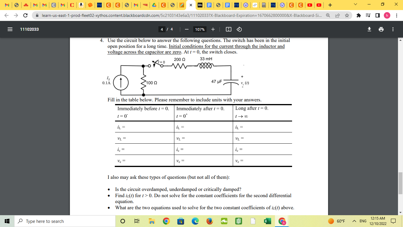 Solved 4. Use the circuit below to answer the following | Chegg.com
