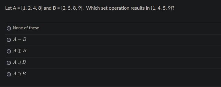 Solved Let A = {1, 2, 4, 8) And B = (2, 5, 8, 9). Which Set | Chegg.com