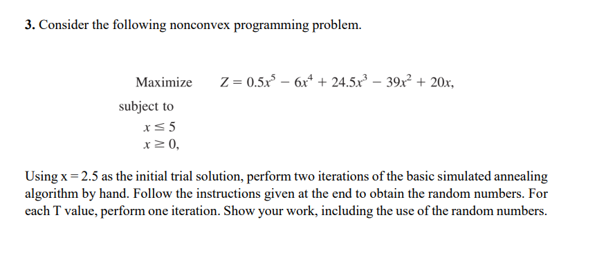 Solved 3. Consider the following nonconvex programming | Chegg.com