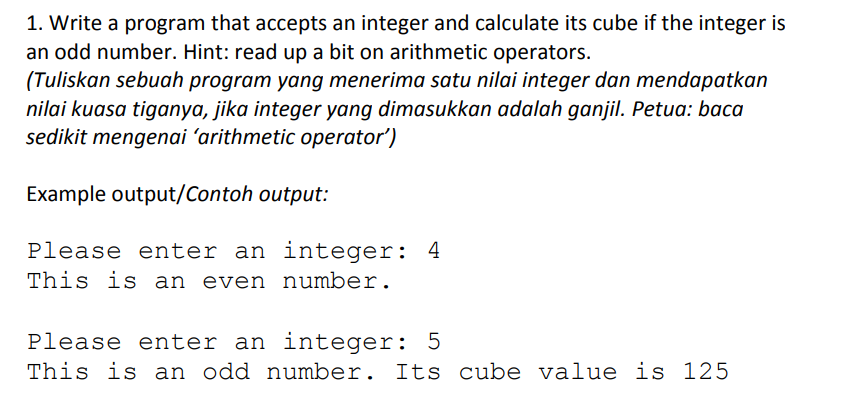 Solved 1. Write a program that accepts an integer and | Chegg.com