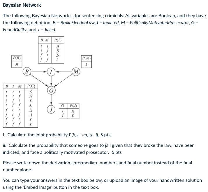 Solved Bayesian Network The Following Bayesian Network Is | Chegg.com