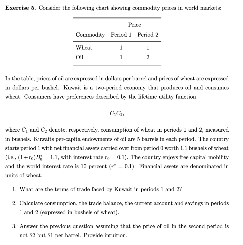 Solved Exercise 5. Consider The Following Chart Showing | Chegg.com