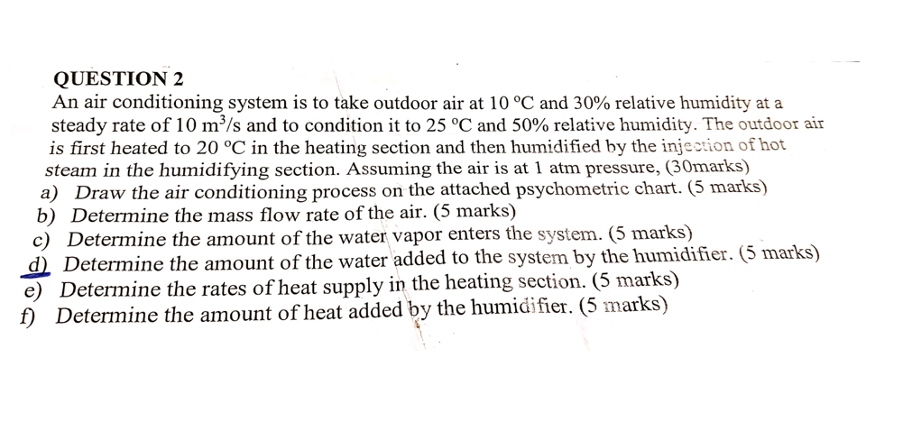 Solved QUESTION 2 An air conditioning system is to take | Chegg.com