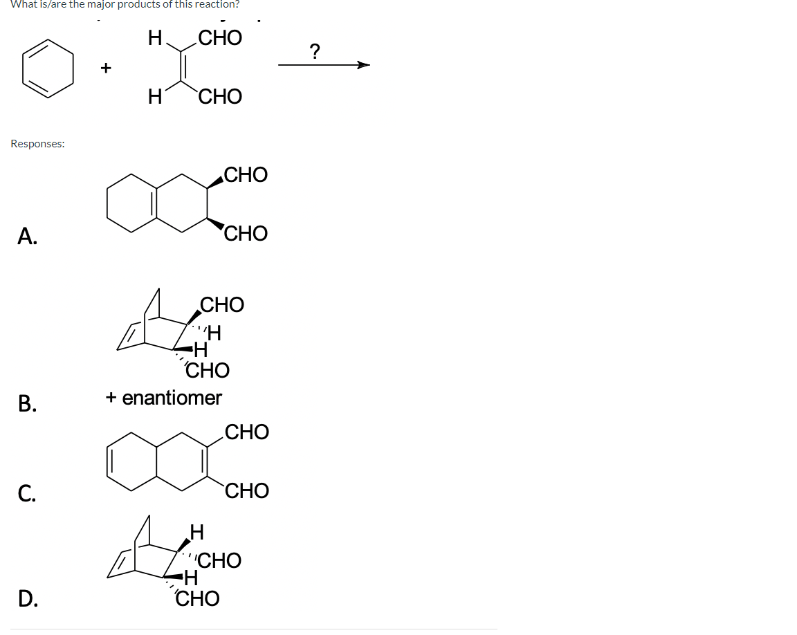 Solved What is/are the major products of this reaction? H | Chegg.com
