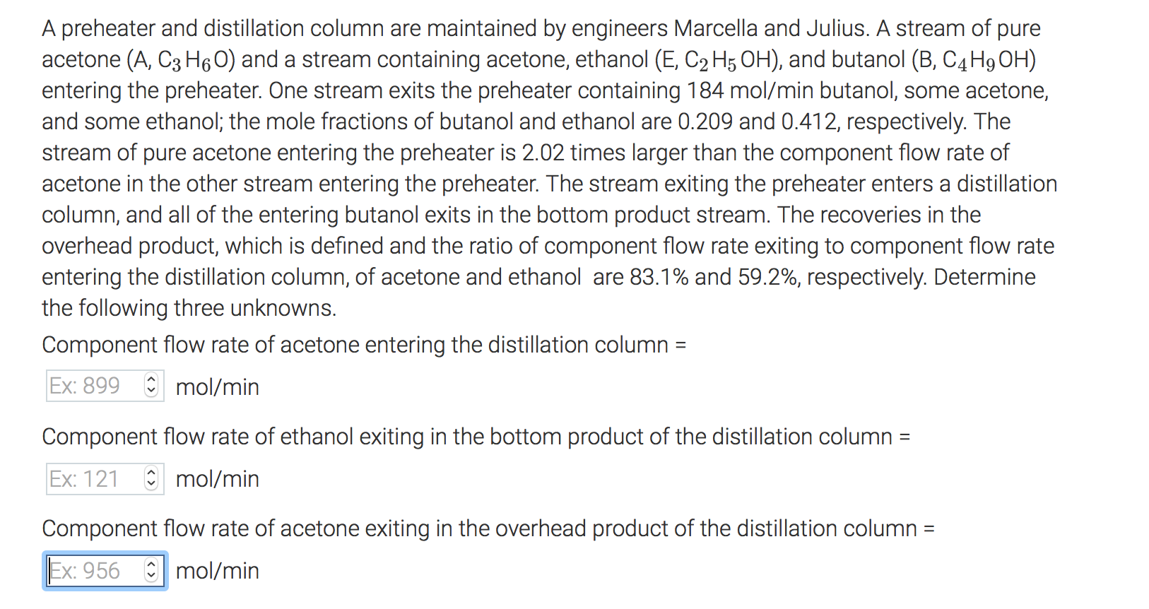 Solved A preheater and distillation column are maintained by | Chegg.com