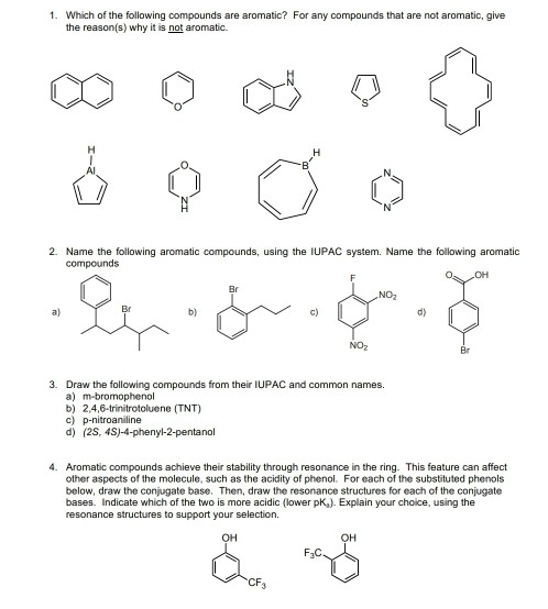 solved-1-which-of-the-following-compounds-are-aromatic-for-chegg