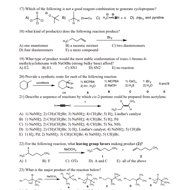 Solved Which of the following is not a good reagent | Chegg.com