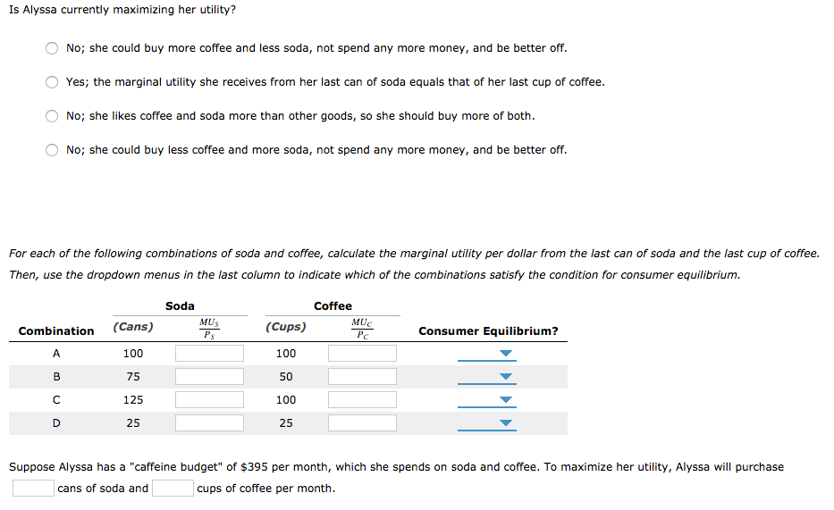 Solved 3. Finding the optimal combination of two goods