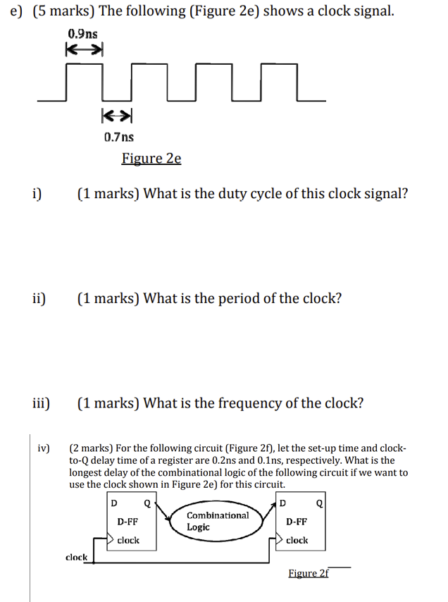 Solved e) (5 marks) The following (Figure 2e ) shows a clock