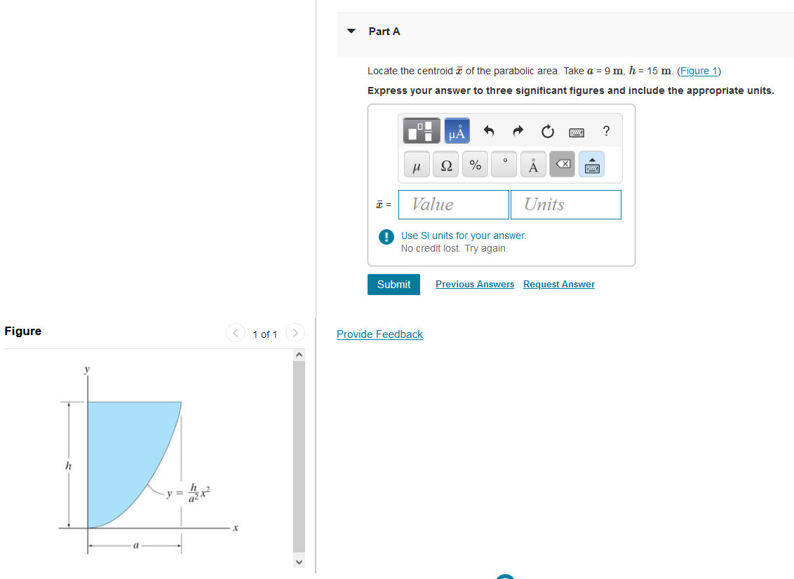 Solved Locate the centroid xˉ of the parabolic area. Take | Chegg.com