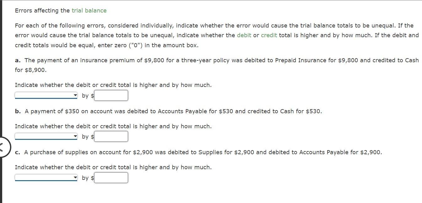 solved-errors-affecting-the-trial-balance-for-each-of-the-chegg