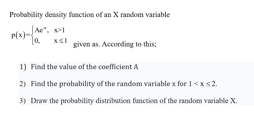 Solved Probability Density Function Of An X Random Variab Chegg Com