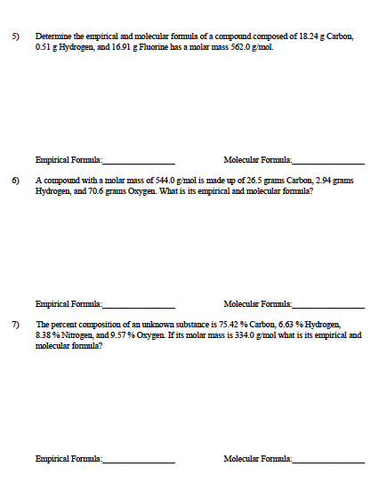 empirical-molecular-formula-practice-worksheet-answer